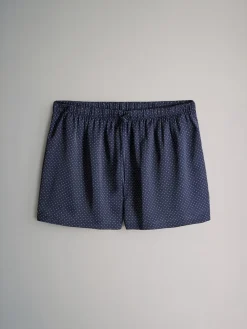 The Set 2 Pack Satin Pyjamas Shorts Burgundy/Navy Polka Dot Sale