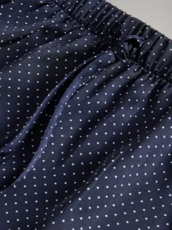 The Set 2 Pack Satin Pyjamas Shorts Burgundy/Navy Polka Dot Sale