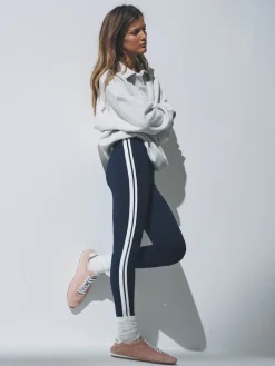 The Set 3 Pack Side Stripe Leggings Black/Navy Blue/Grey Online