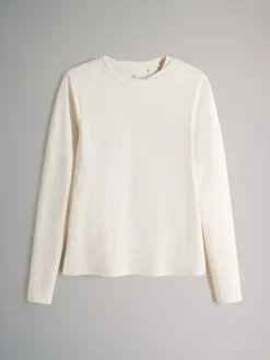 The Set 3 Pack Twist Neck Long Sleeve T-Shirts Chocolate Brown/Taupe Brown/Cream Clearance