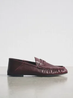 The Set Premium Suede Loafers Burgundy Red New