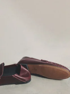 The Set Premium Suede Loafers Burgundy Red New