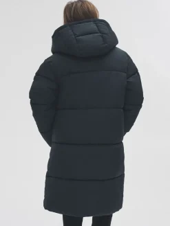 The Set Hooded Longline Padded Midi Coat Black Online