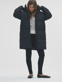 The Set Hooded Longline Padded Midi Coat Black Online