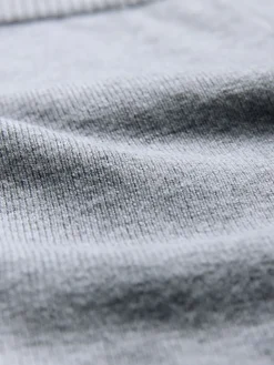 The Set Knitted Ribbed Hoodie and Wide Leg Trouser Co-ord Light Grey Marl Best