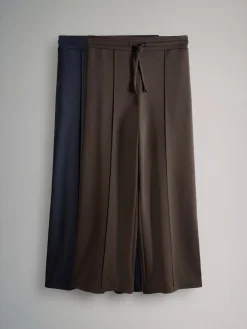 The Set Modal Straight Leg Joggers 2 Pack Navy Blue/Chocolate Brown Discount