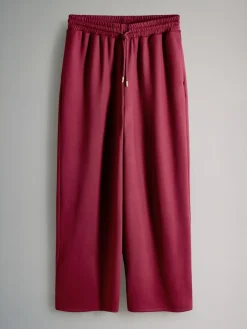 The Set Oversized Modal Zip Through Sweatshirt & Joggers Set Burgundy Red New