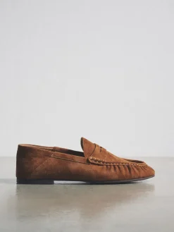 The Set Premium Suede Loafers Tan Brown Discount