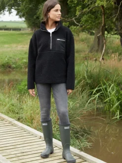 Threadbare Black Half Zip Borg Fleece Best