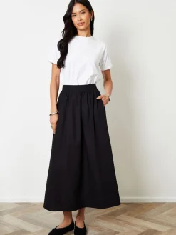 Threadbare Black Midi Skirt with Pockets Outlet