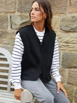 Threadbare Reversible Borg Gilet Black Best