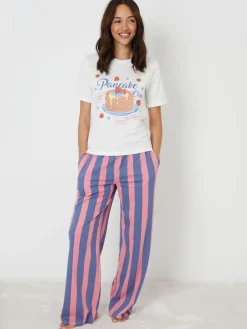 Threadbare Blue Graphic Print Short Sleeve Pyjamas Set Clearance