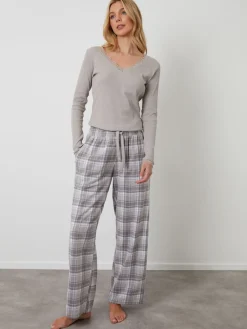 Threadbare Cotton Long Sleeve Pyjamas Set Grey New