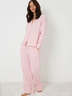 Threadbare Pink Check Long Sleeve Pyjamas Set Best