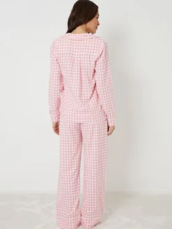 Threadbare Pink Check Long Sleeve Pyjamas Set Best