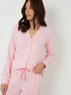 Threadbare Pink Check Long Sleeve Pyjamas Set Best