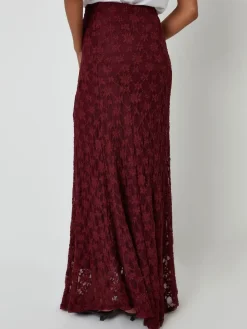 Threadbare Pull On Lace Maxi Skirt Red New