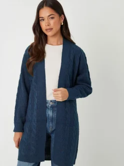 Threadbare Sky Blue Cable Knit Cardigan Discount