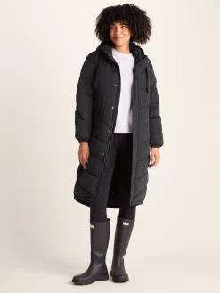 Tog 24 Raleigh Thermal Padded Hooded Long Coat Black Clearance