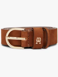 Tommy Hilfiger Brown Essential Rounded Buckle Leather Belt Online