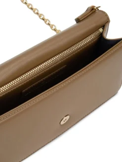 Tommy Hilfiger Heritage Monogram Plaque Clutch Brown New