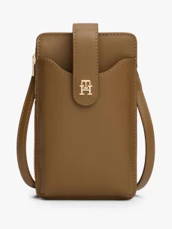 Tommy Hilfiger Hilfiger Icon Monogram Phone Pouch Brown