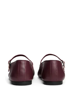 Tommy Hilfiger Red Leather Mary Jane Ballerinas