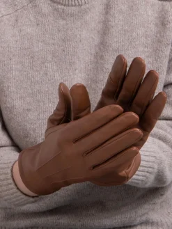 Totes 3 Point Smartouch Winter Leather Gloves Brown Discount