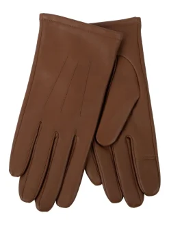 Totes 3 Point Smartouch Winter Leather Gloves Brown Discount