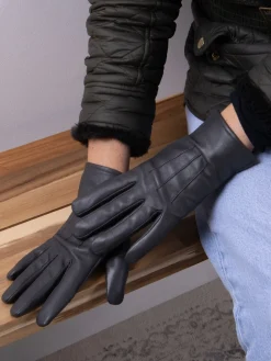 Totes 3 Point Smartouch Winter Leather Gloves Grey Discount