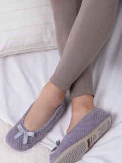 Totes Isotoner Popcorn Slippers Grey Sale