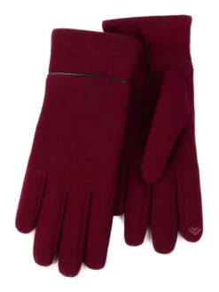 Totes Isotoner Ladies Thermal Smartouch Winter Gloves With Piping Detail Red Hot
