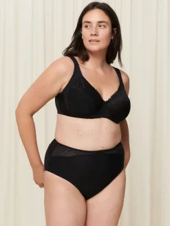 Triumph Non Padded Modern Lace Cotton Wired Bra Black Online