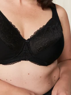 Triumph Non Padded Modern Lace Cotton Wired Bra Black Online
