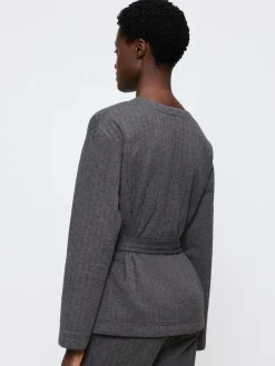 Triumph Grey Cozy Comfort Robe Top Quilted New