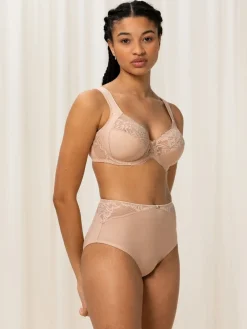 Triumph Non Padded Modern Lace Cotton Wired Bra Nude Clearance