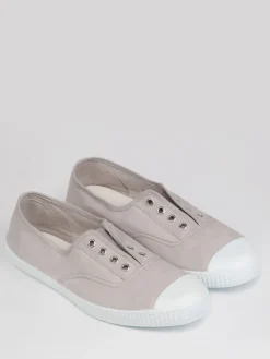 Trotters London Natural Adult Plum Canvas Shoes Discount