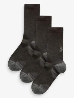 Under Armour Crew Performance Tech Crew Socks 3 Pack Black New