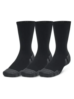 Under Armour Crew Performance Tech Crew Socks 3 Pack Black New