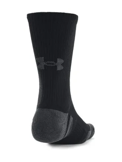 Under Armour Crew Performance Tech Crew Socks 3 Pack Black New