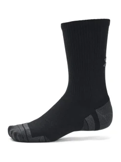 Under Armour Crew Performance Tech Crew Socks 3 Pack Black New