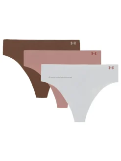 Under Armour Grey No Show Pure Stretch Thongs 3 Pack