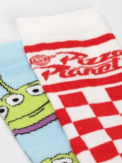 Vanilla Underground Blue Disney Toy Story Unisex Multicoloured Multi Character Calf Socks Set of 5 New