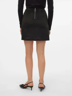 VERO MODA Black Short Faux Suede Skirt Clearance