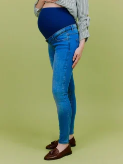 VERO MODA Blue Maternity Over The Bump Stretch Comfort Skinny Jeans Sale