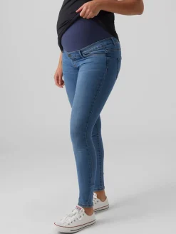 VERO MODA Blue Maternity Over The Bump Stretch Comfort Skinny Jeans Sale