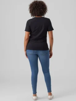 VERO MODA Blue Maternity Over The Bump Stretch Comfort Skinny Jeans Sale