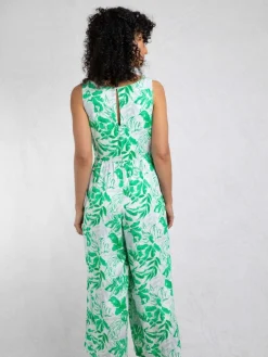 Weird Fish Green Padra Printed Jumpsuit Outlet