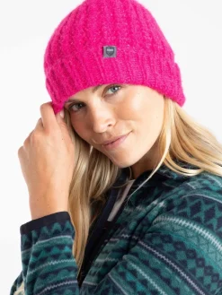 Weird Fish Clare Double Rib Beanie Hat Pink Outlet