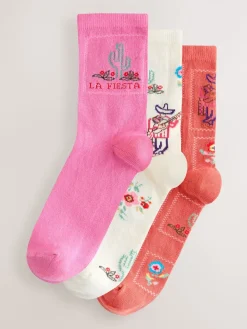 Next Western Neutral Textured Ankle Socks 3 Pack Discount